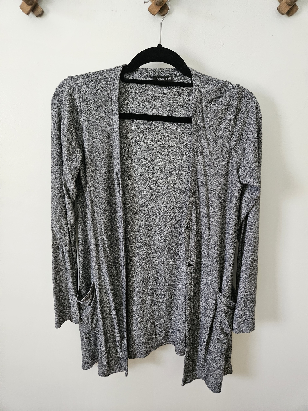 J.jill Wearever Collection Heather Gray Open-Front Women's Cardigan Sweater